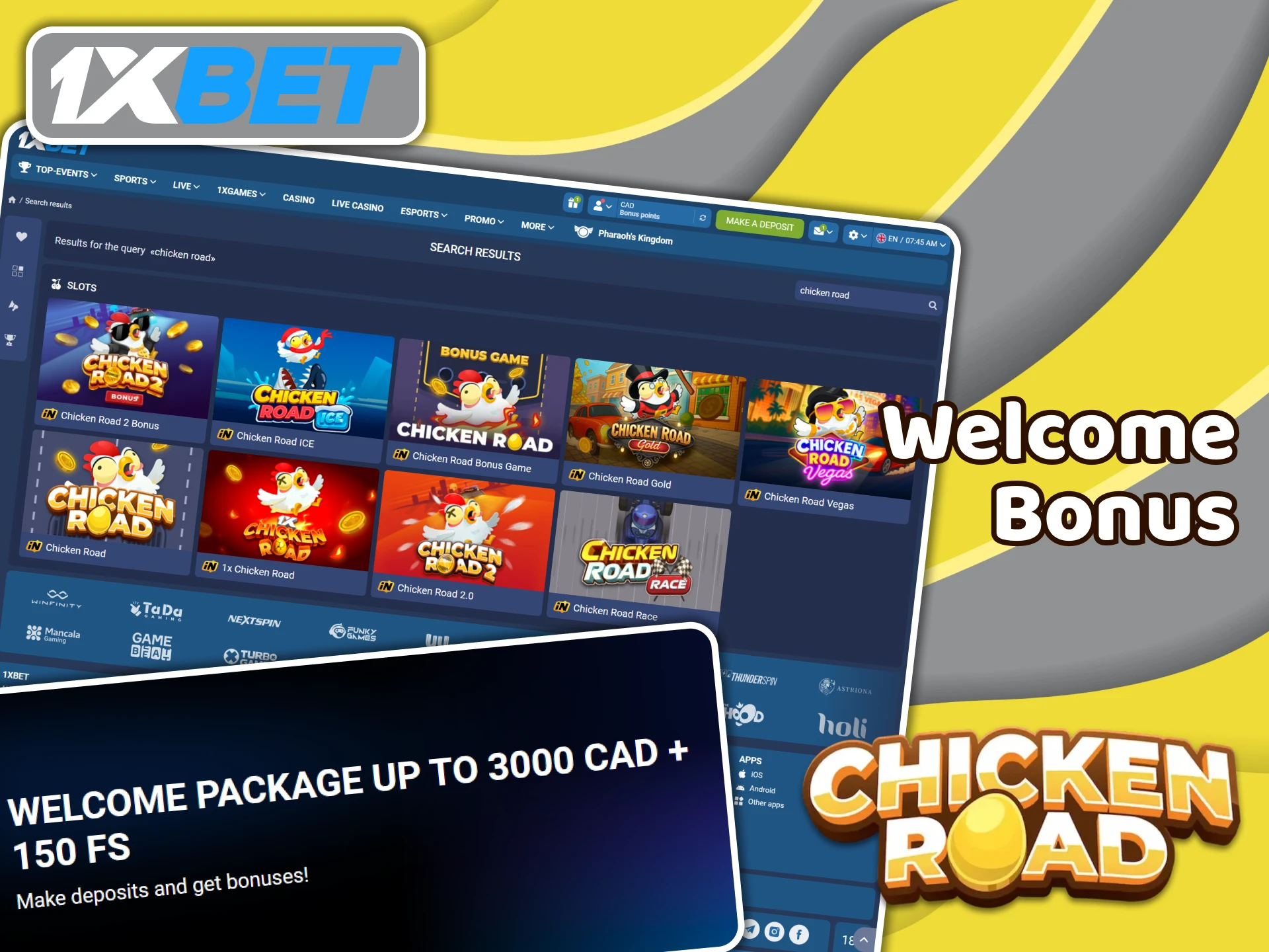 1XBet offers exclusive welcome bonuses for Chicken Road players.