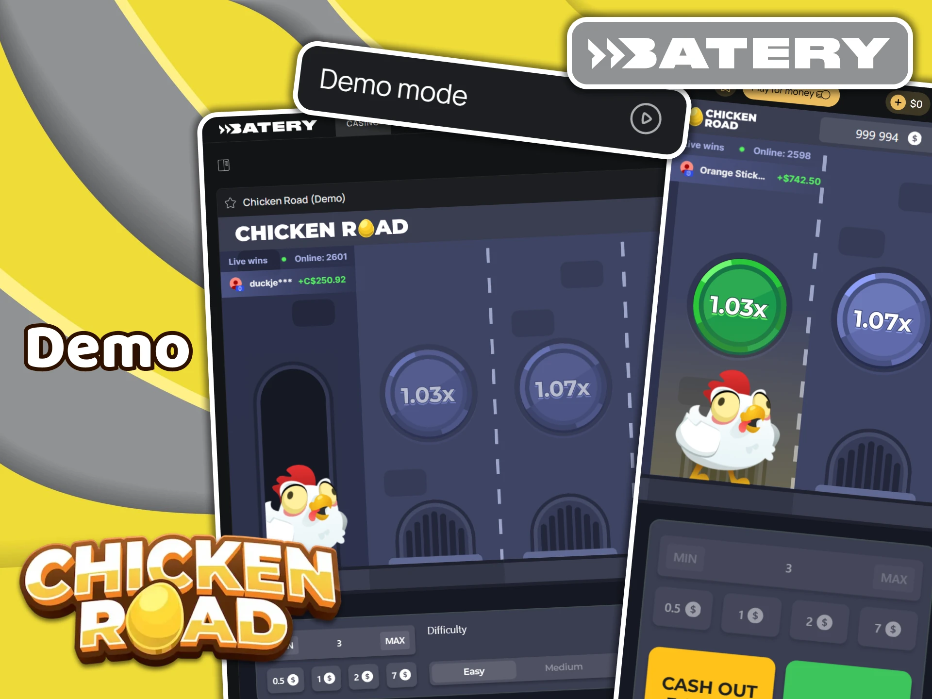 Enjoy the Chicken Road demo first on the Batery website.