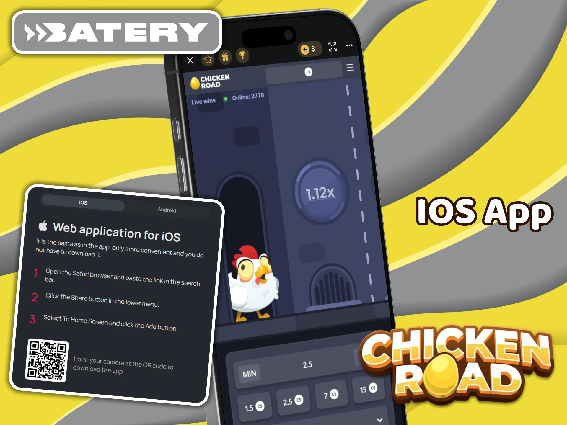 Get the Batery iOS web app on your phone to play right from your home screen.