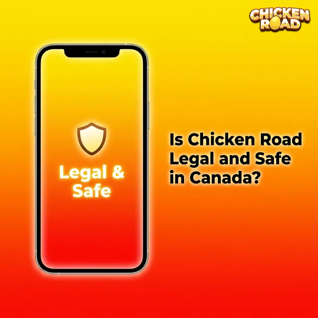 Chicken crossing a road graphic on a licensed Canadian online casino platform showing SSL security badge