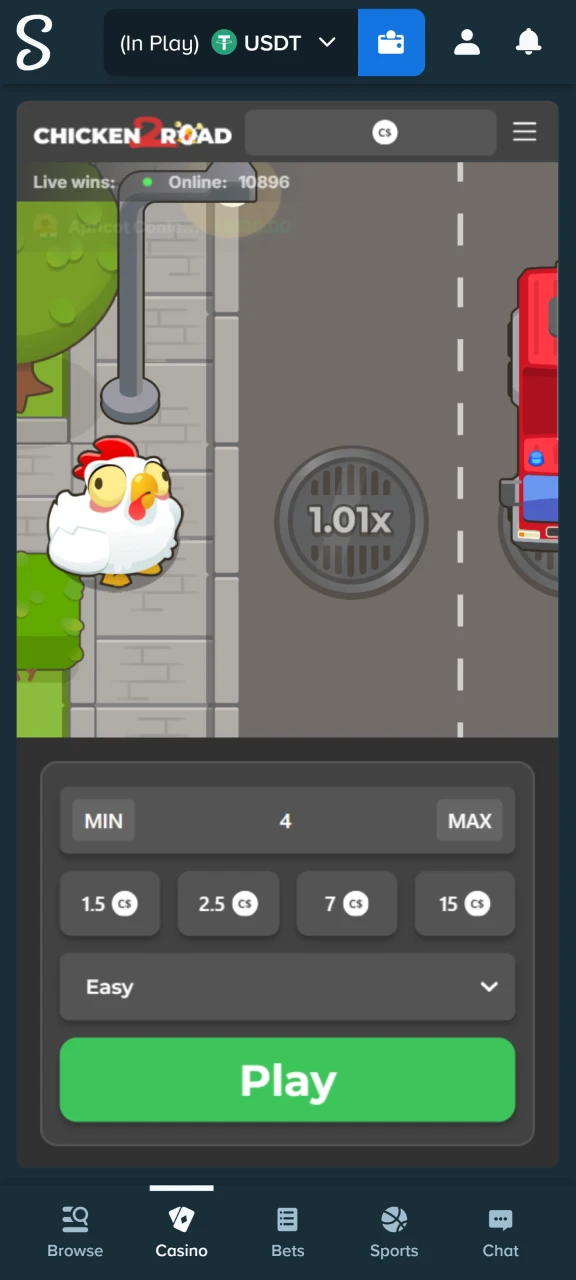 Find and open the Chicken Road 2 game to start playing.