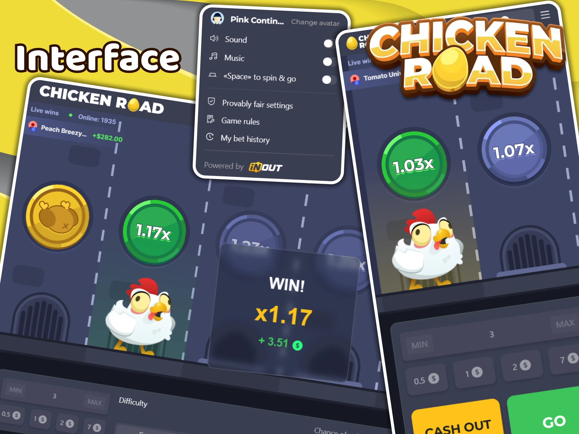 Check out the interface of the demo version of Chicken Road.