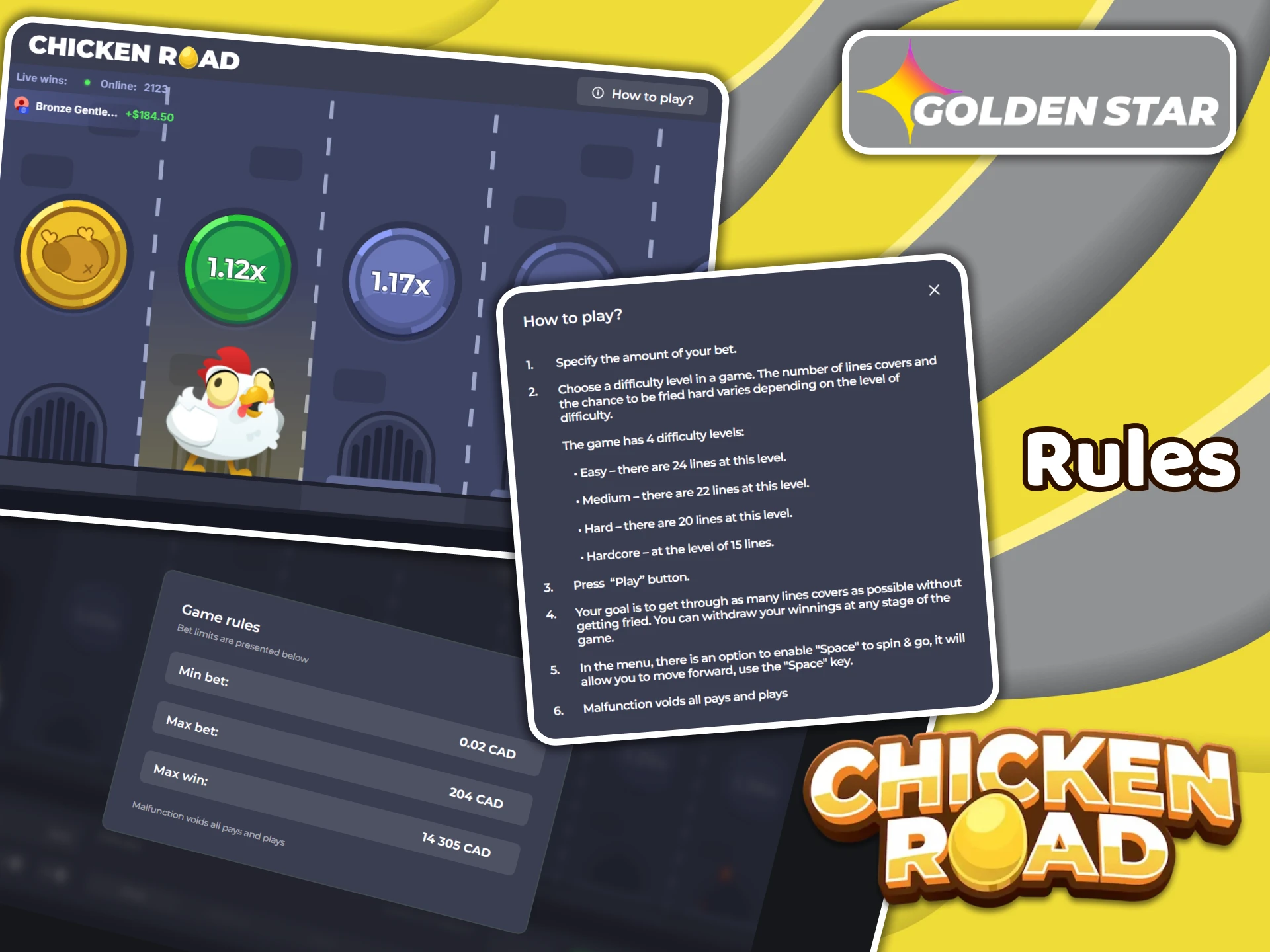 Find out how to start playing Chicken Road on the Golden Star platform.