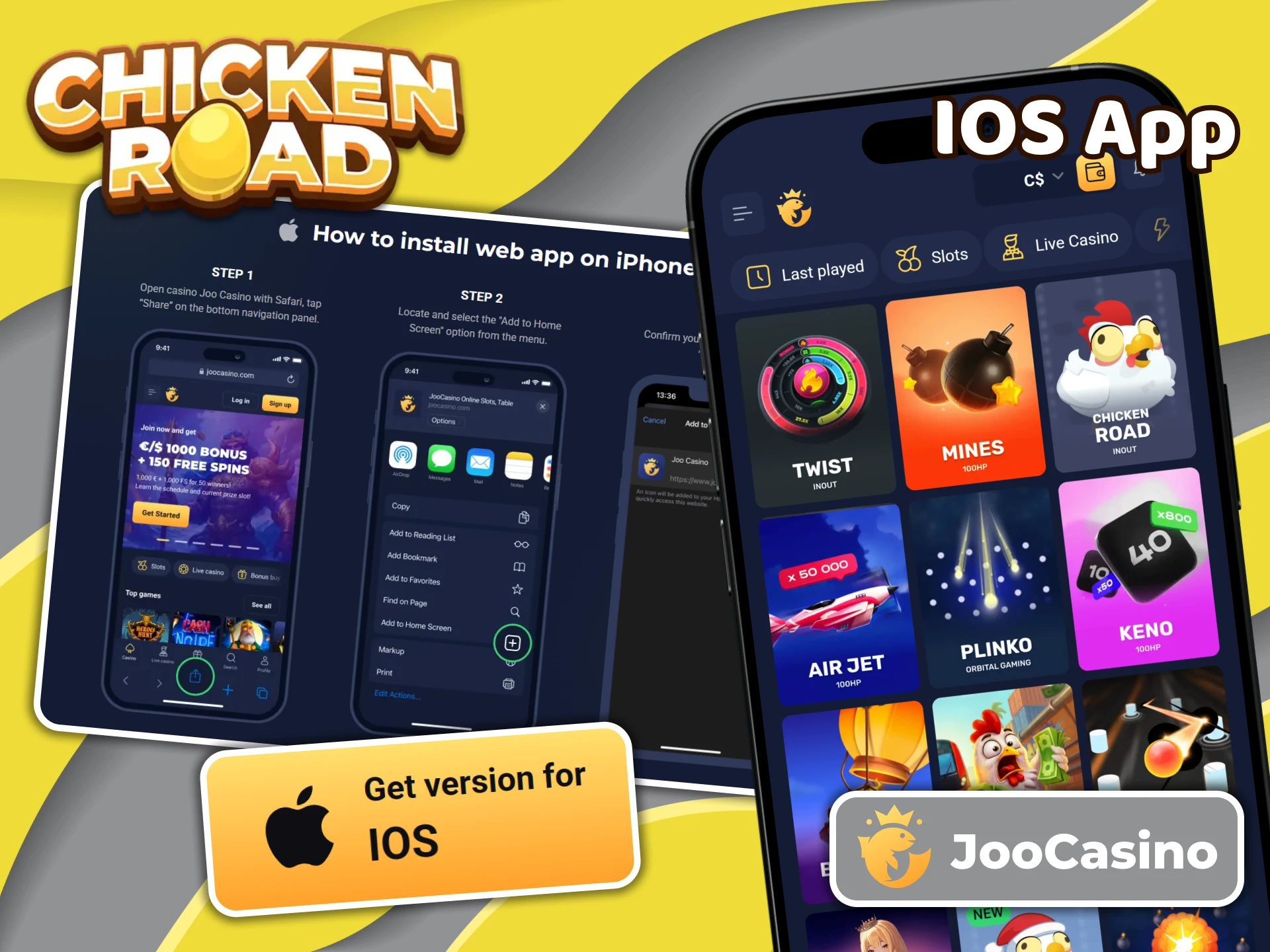 Get the Joo Casino iOS version for playing Chicken Road.