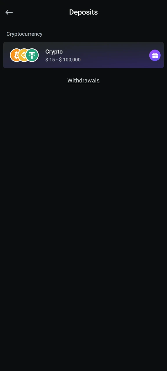 Select a deposit method on the Leonbet website.